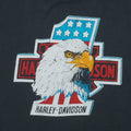1980s Harley Davidson Eagle Number One Stars Stripes ShirtFront Graphic