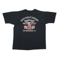 1990s Harley Davidson Bar Shield Flames ShirtBack Graphic