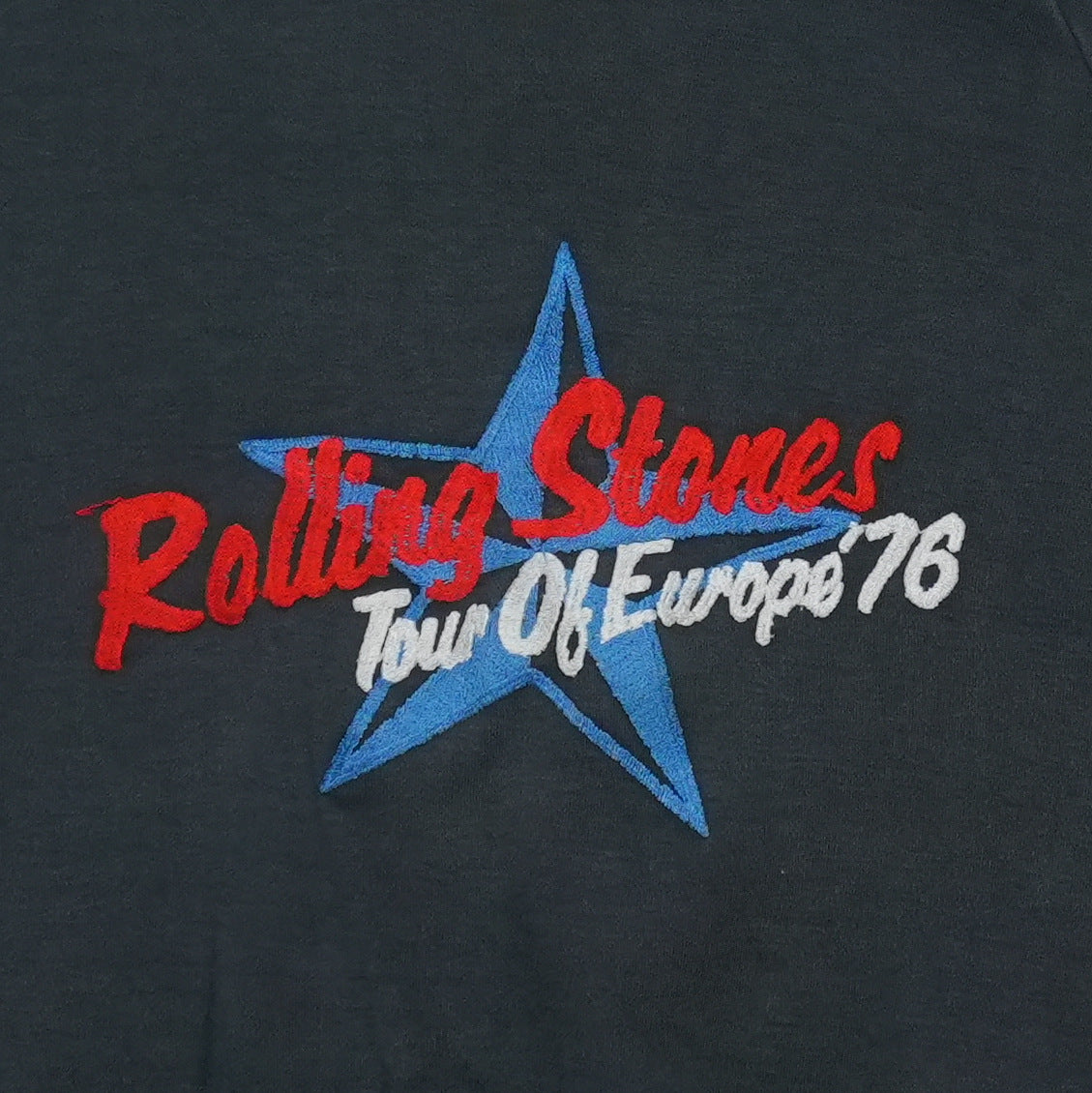 1976 Rolling Stones Tour Of Europe Sweatshirt Front Detail 1