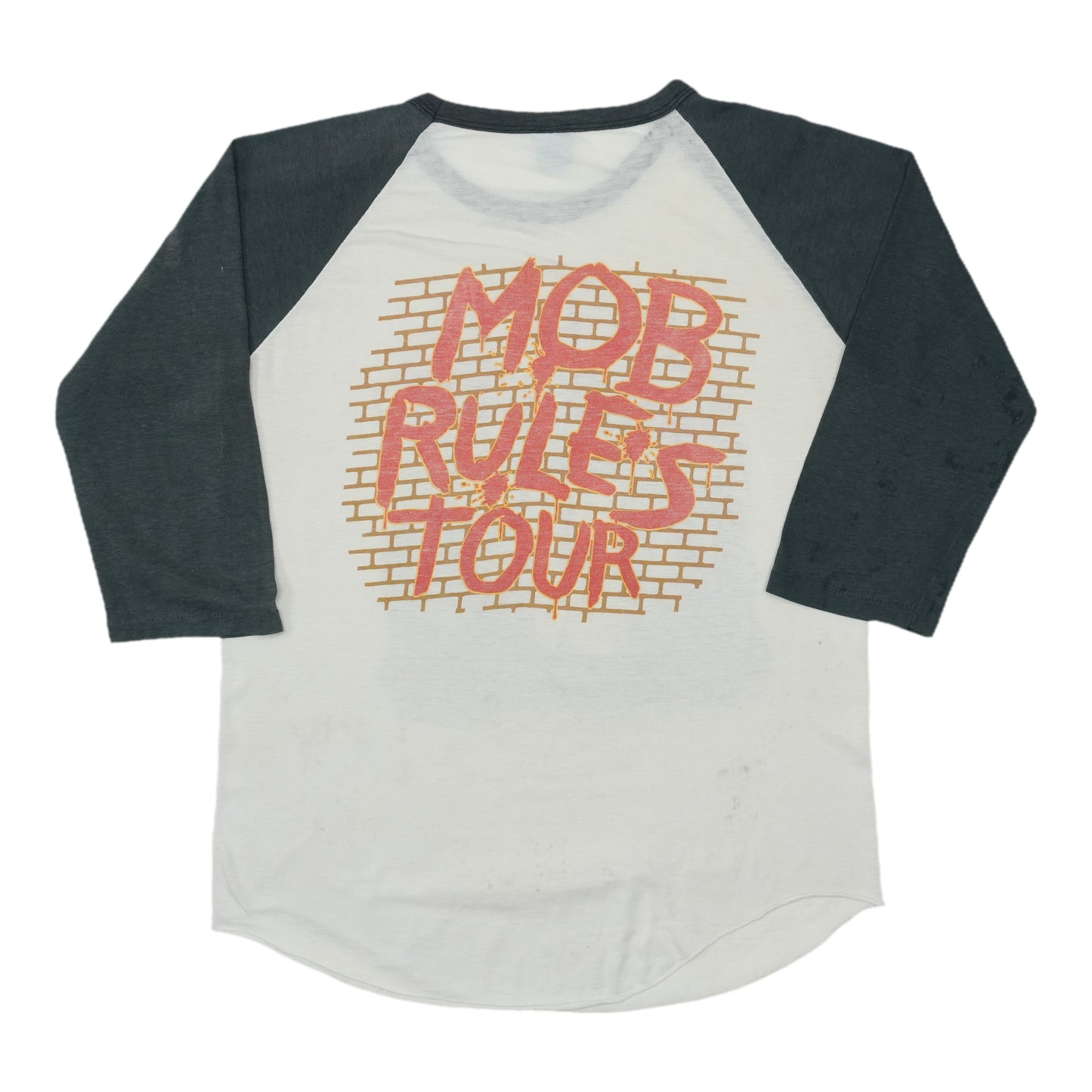1981 Black Sabbath Mob Rules Tour Raglan Shirt Back