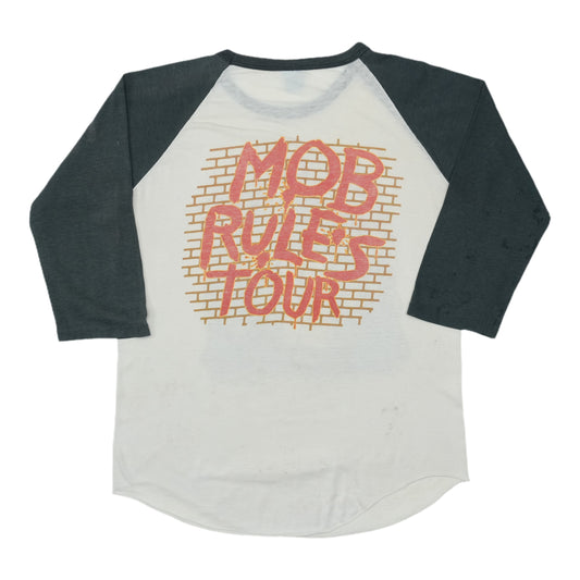 1981 Black Sabbath Mob Rules Tour Raglan Shirt Back