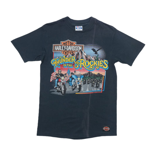 1989 Harley Davidson Thunder In The Rockies Shirt Front