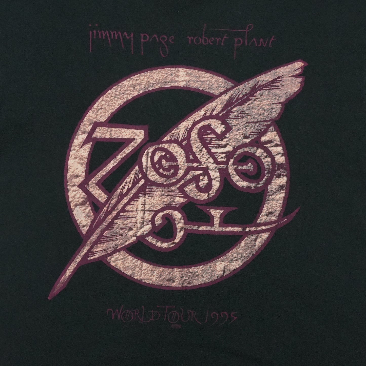 1997 Jimmy Page Robert Plant Tour Shirt Front Graphic