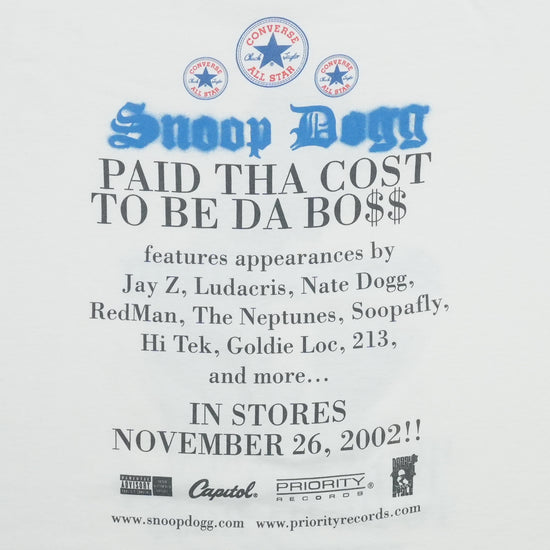 2002 Snoop Dogg Paid Tha Cost To Be Da Boss Shirt | WyCo Vintage