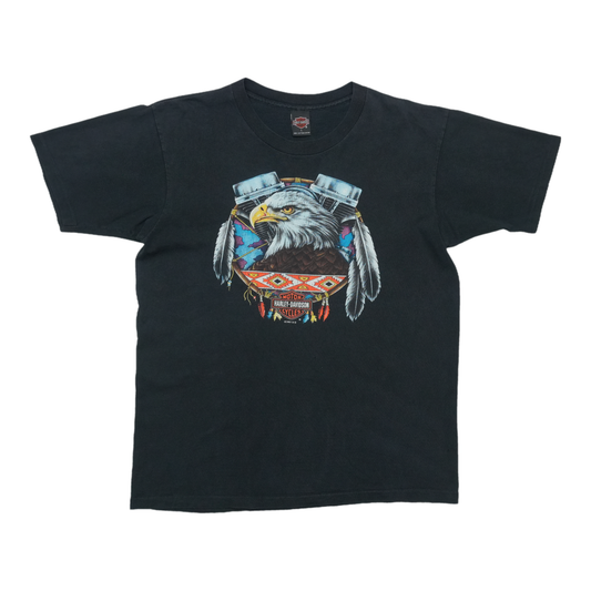 1990s Harley Davidson Eagle Dreamcatcher V-Twin ShirtFront