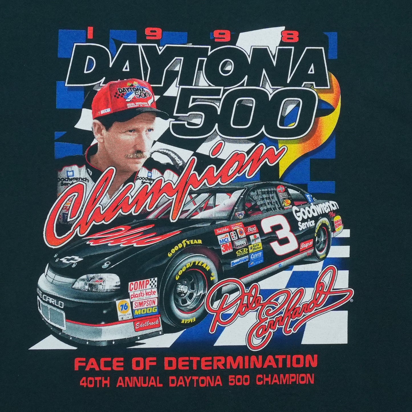 1990s Dale Earnhardt Forever The Man Forever A Fan Shirt Detail