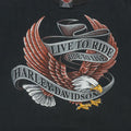 1990s Harley Davidson Live to Ride Eagle ShirtFront Graphic