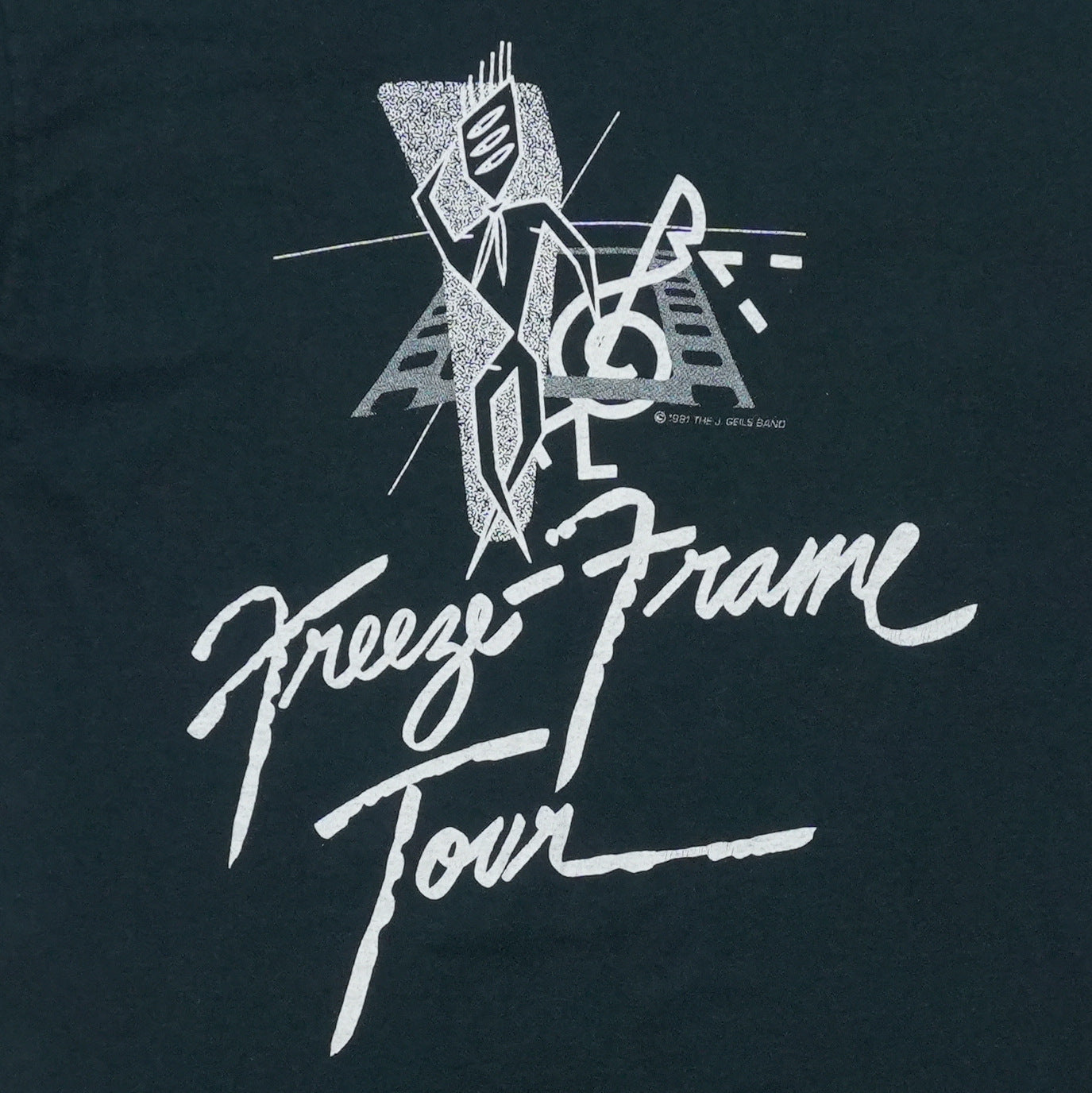 1981 J. Geils Band Freeze Frame Tour Shirt Front Detail 1