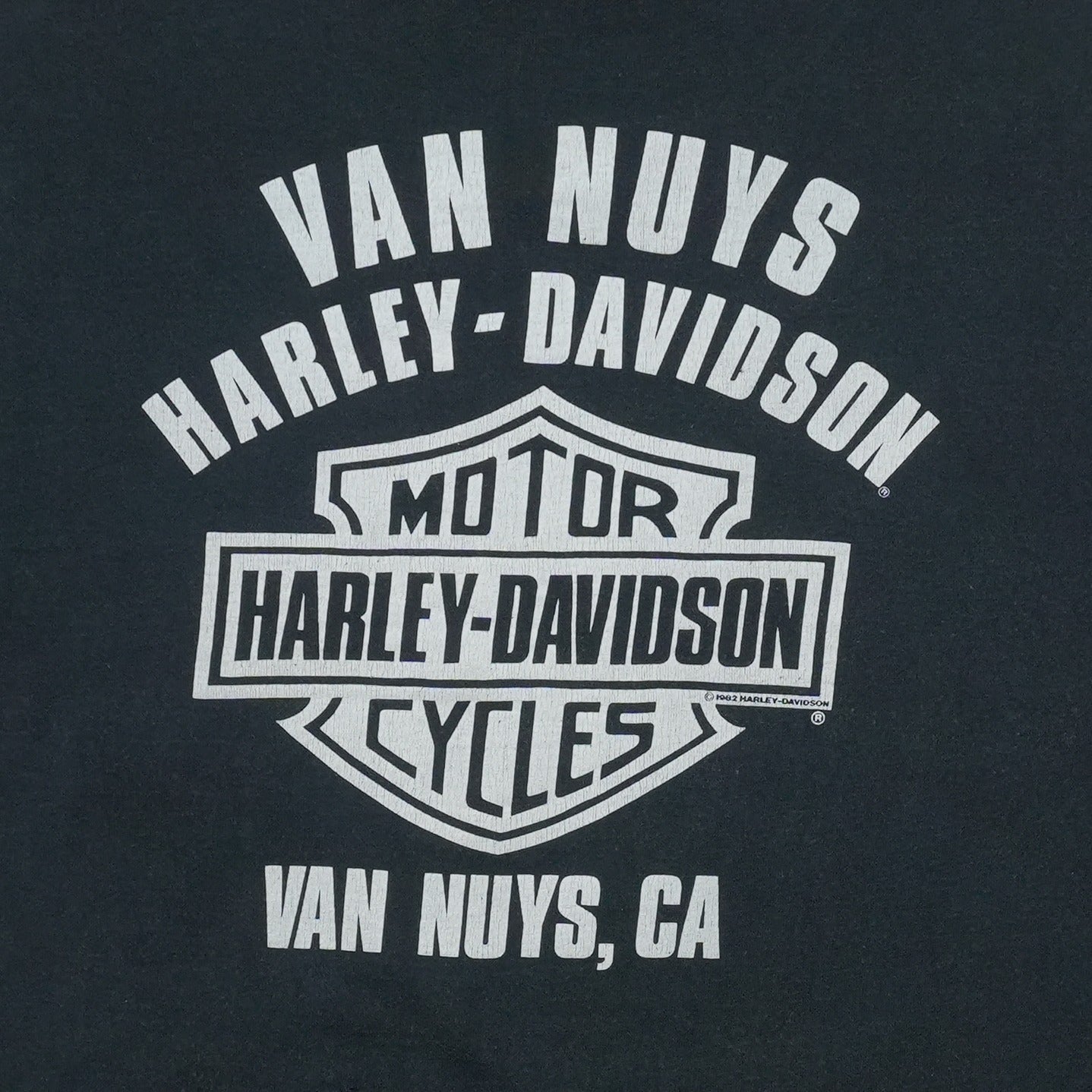 1990s Harley Davidson Van Nuys Calfornia ShirtBack Graphic