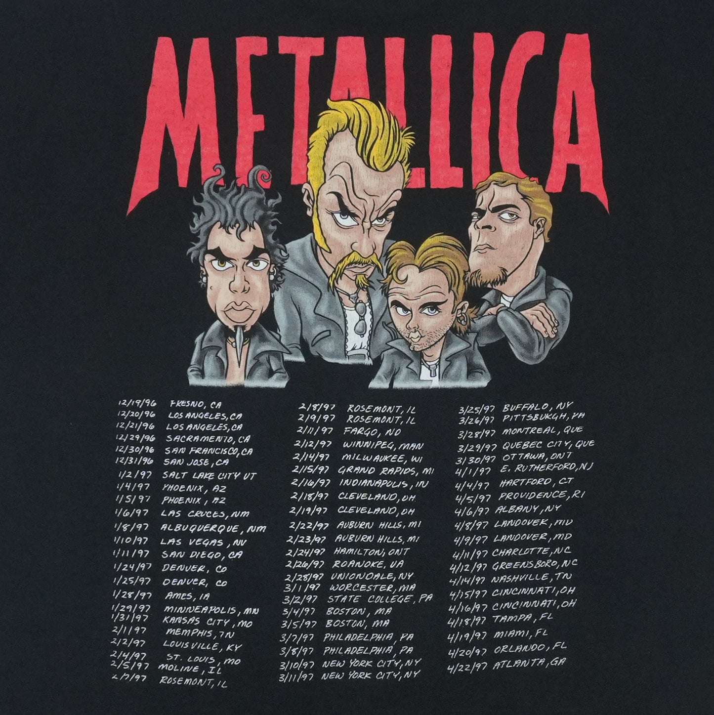 1996 Metallica Poor Touring Me Tour Shirt Detail 4