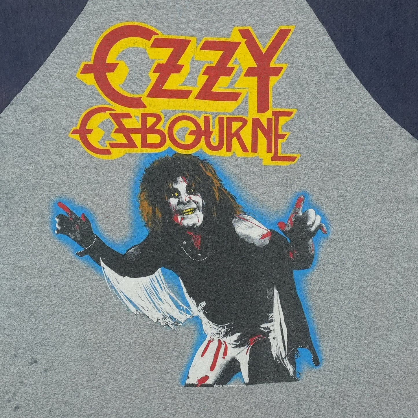 1981 Ozzy Osbourne Diary Of A Madman Raglan Shirt Detail 2