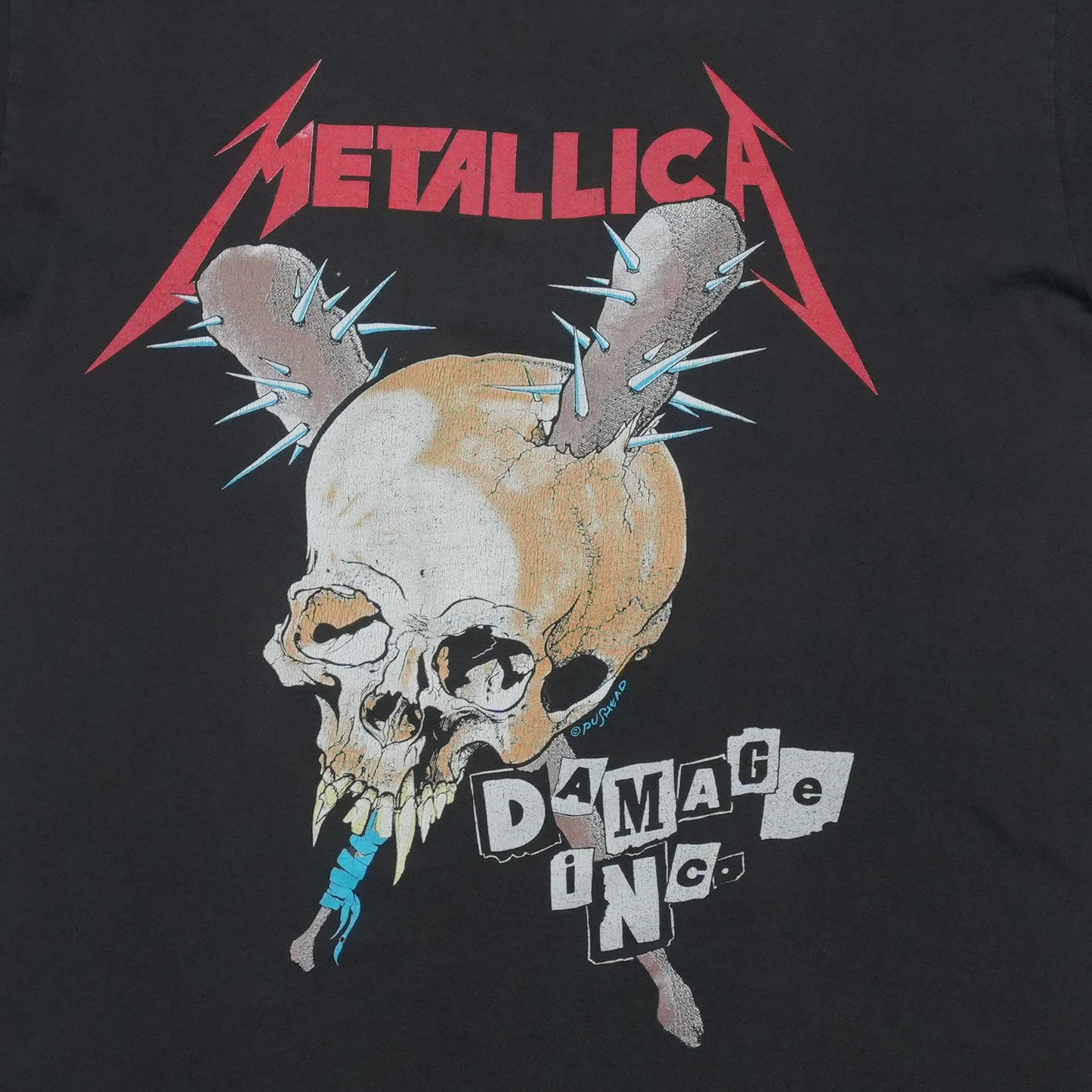 1980s Metallica Damage Inc Shirt Front Graphic