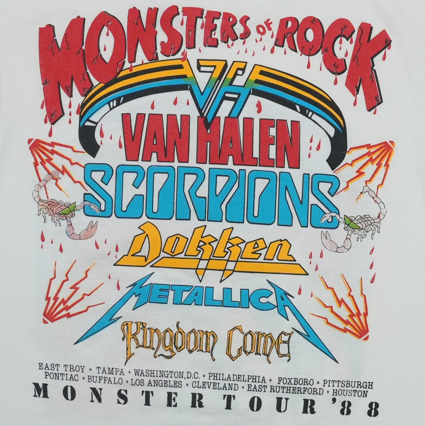 1988 Monsters of Rock Monster Tour Shirt Back Detail 1