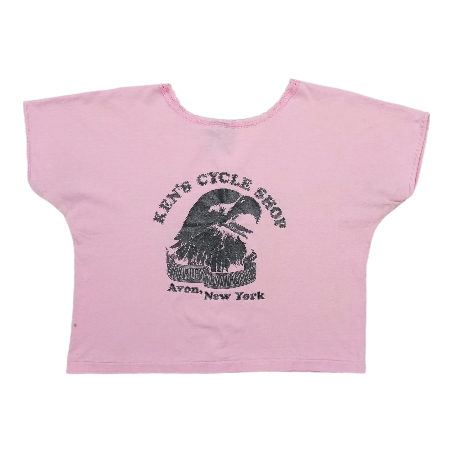 1989 Harley Davidson Avon New York Pink Crop Top Back