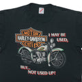 1980s Harley Davidson I May Be Used But Not Used Up ShirtFront Graphic