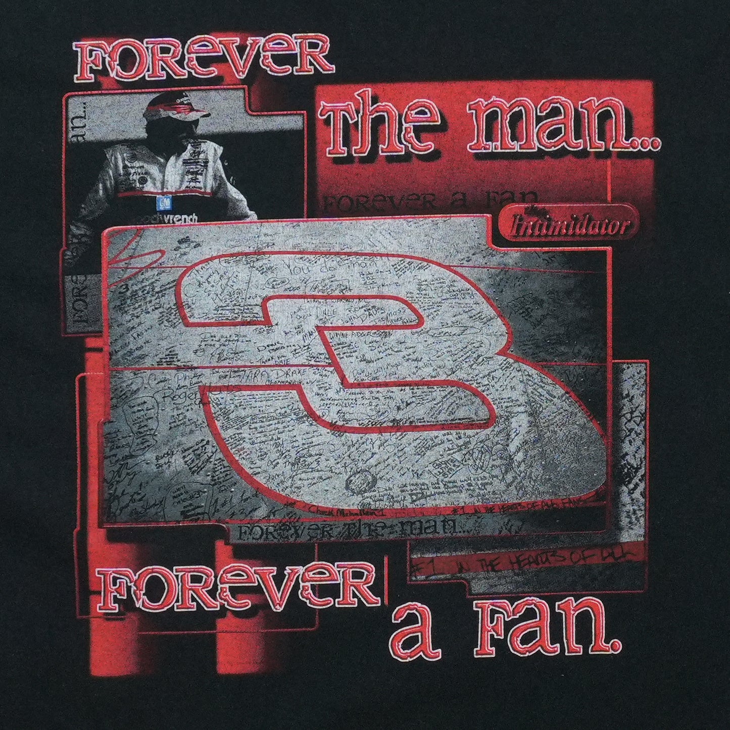 1990s Dale Earnhardt Jet Black Attack Shirt Detail