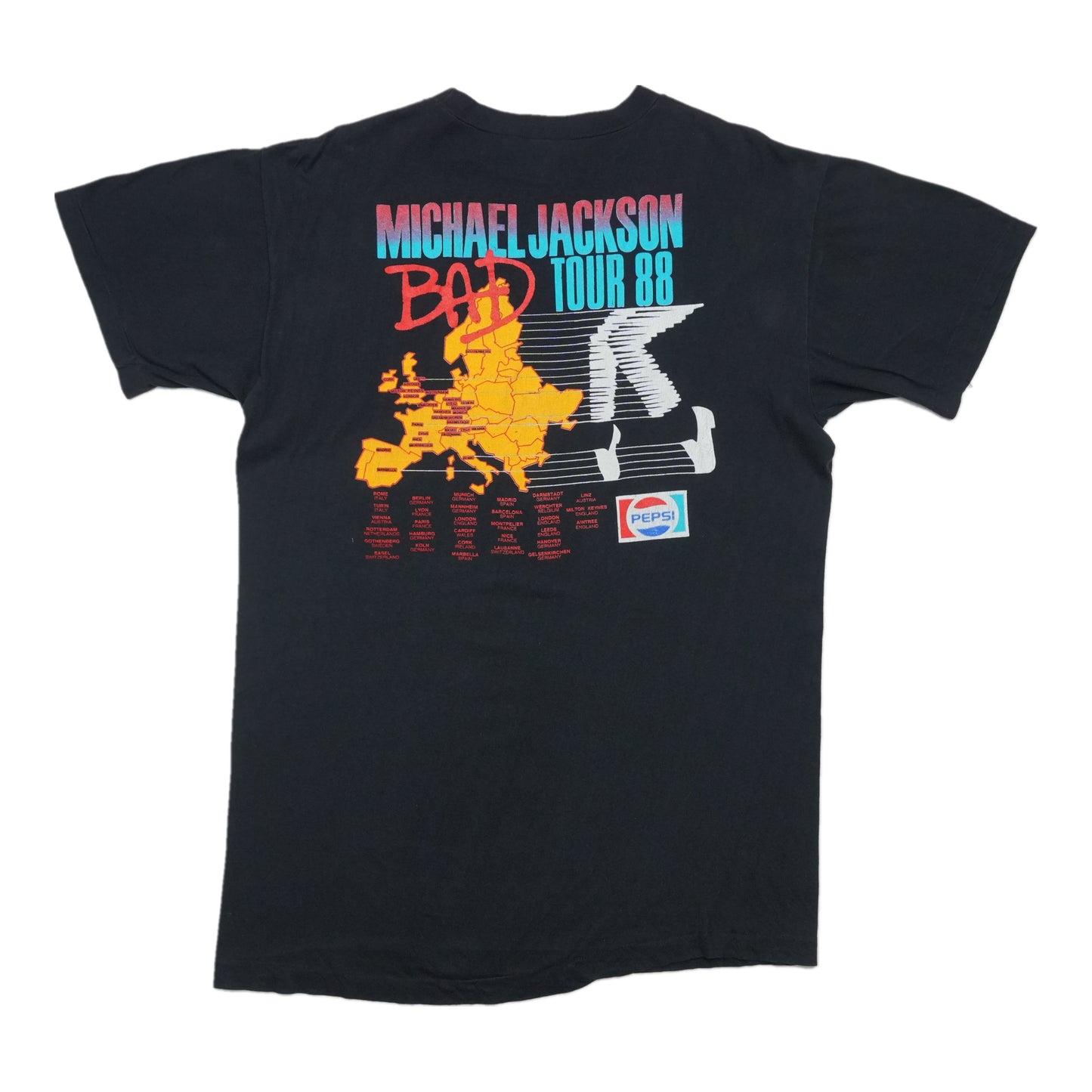 1988 Michael Jackson Bad Tour Shirt Back