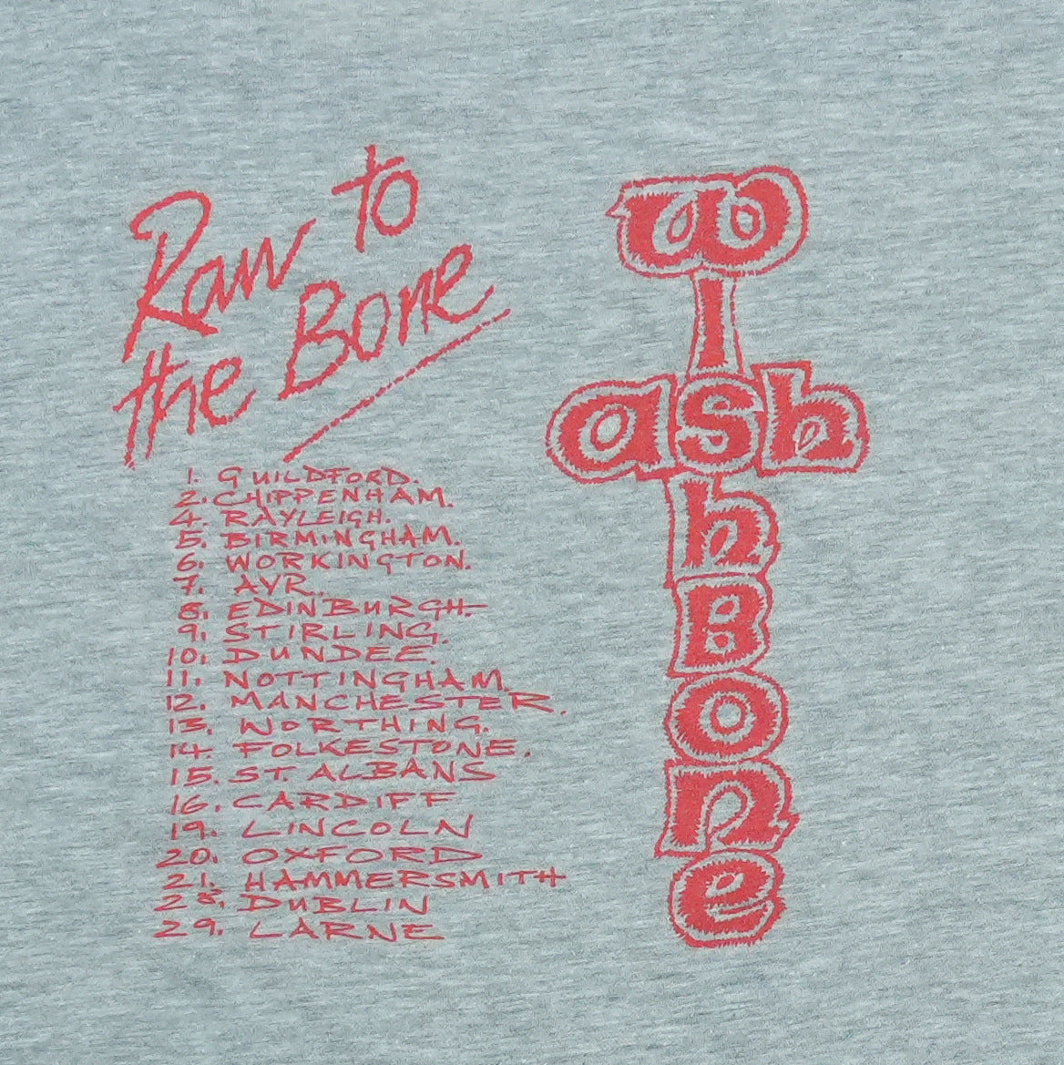 1985 Wishbone Ash Raw To The Bone Tour Shirt Detail 4