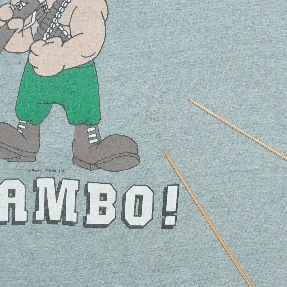 1985 Elmer Fudd Wambo Rambo Parody Shirt Detail 3
