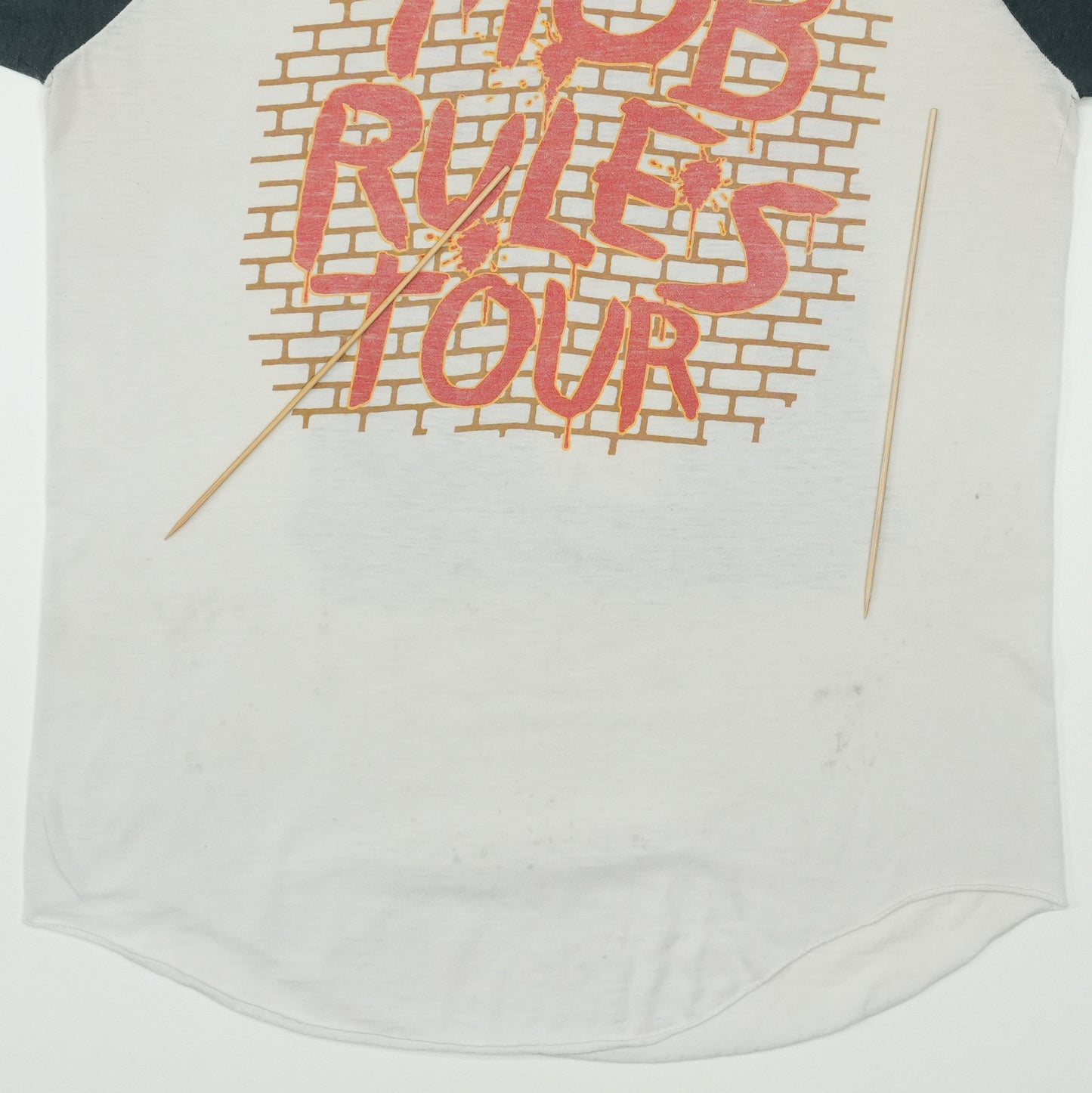 1981 Black Sabbath Mob Rules Tour Raglan Shirt Detail 6