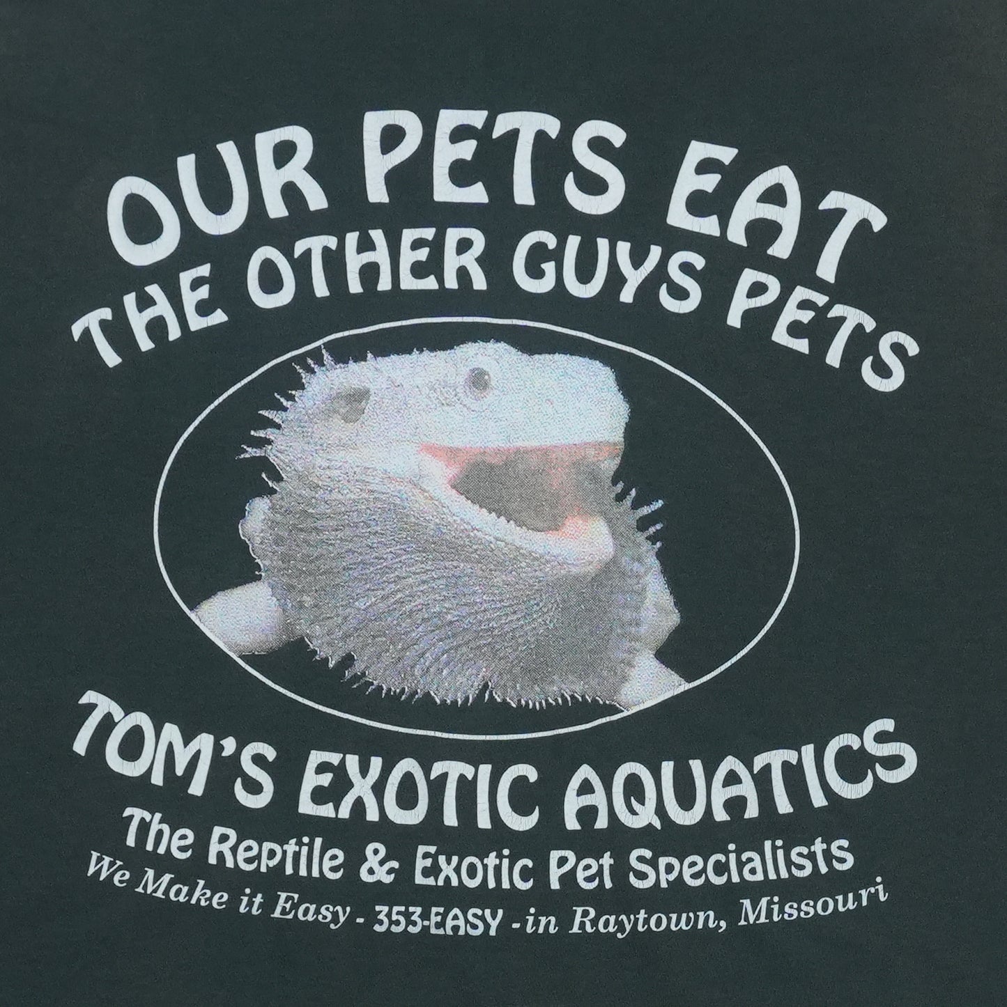 1990s Toms Exotic Aquatics Our Pets Eat The Other Guys Pets Shirt Detail 5