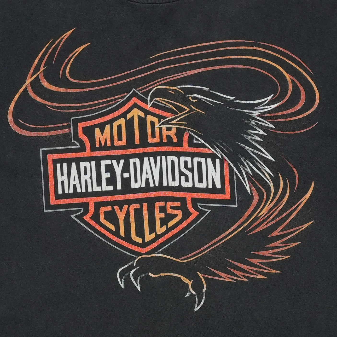 1990s Harley Davidson Swooping Eagle ShirtFront Graphic