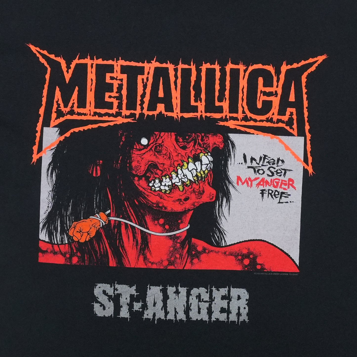 2003 Metallica St. Anger Shirt Front Graphic
