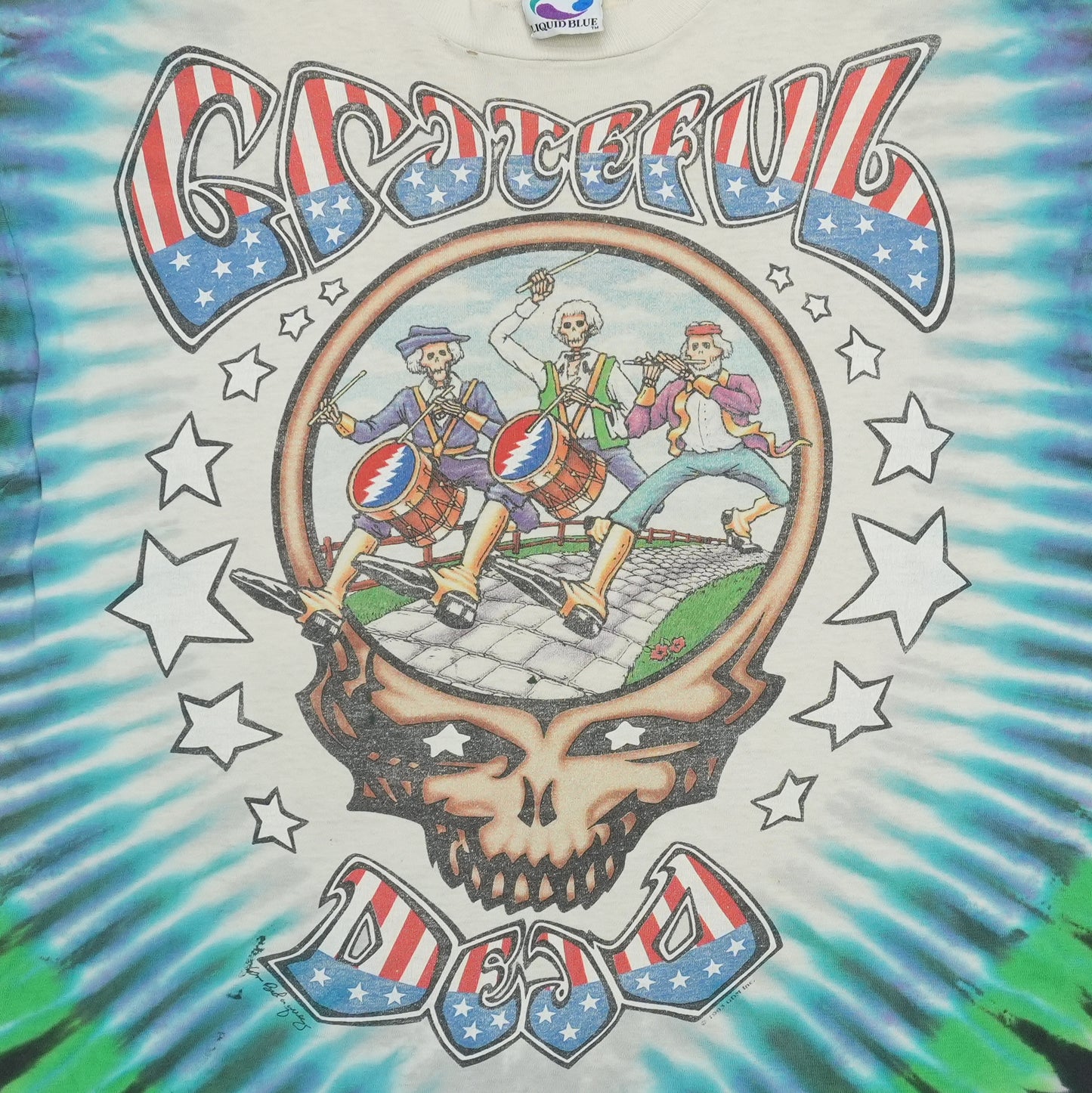 1993 Grateful Dead Wave That Flag Shirt Front Graphic