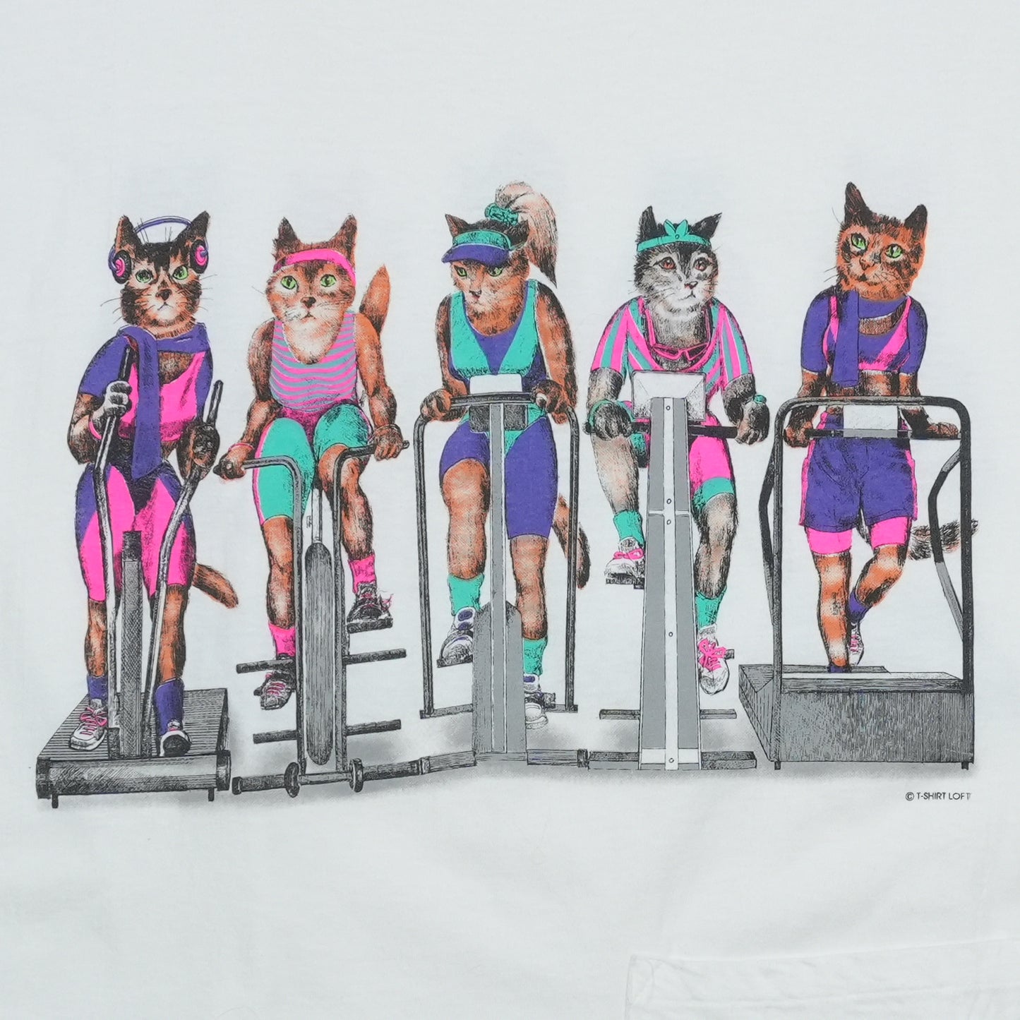 1990s Cat Cycling Shirt Front Graphic