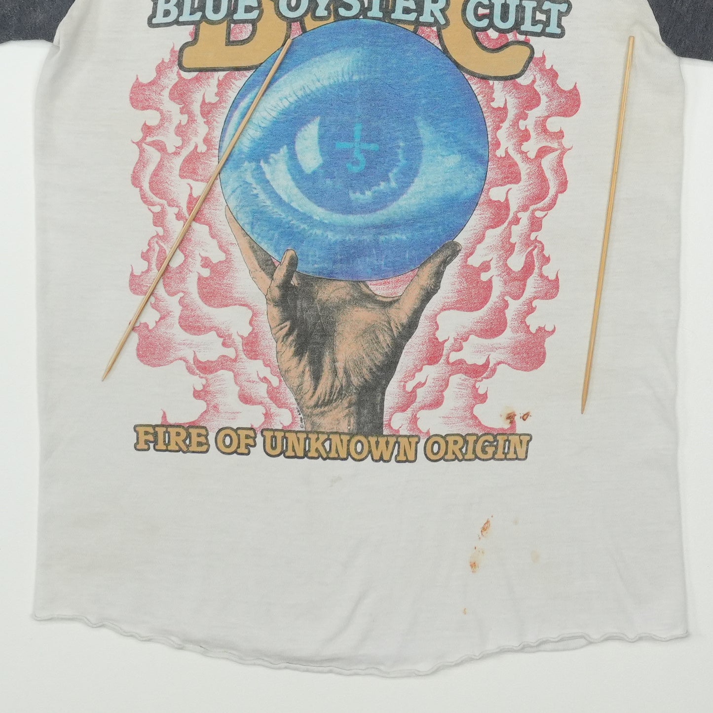 1981 Blue Oyster Cult Fire Of Unknown Origin Raglan Shirt Detail 3
