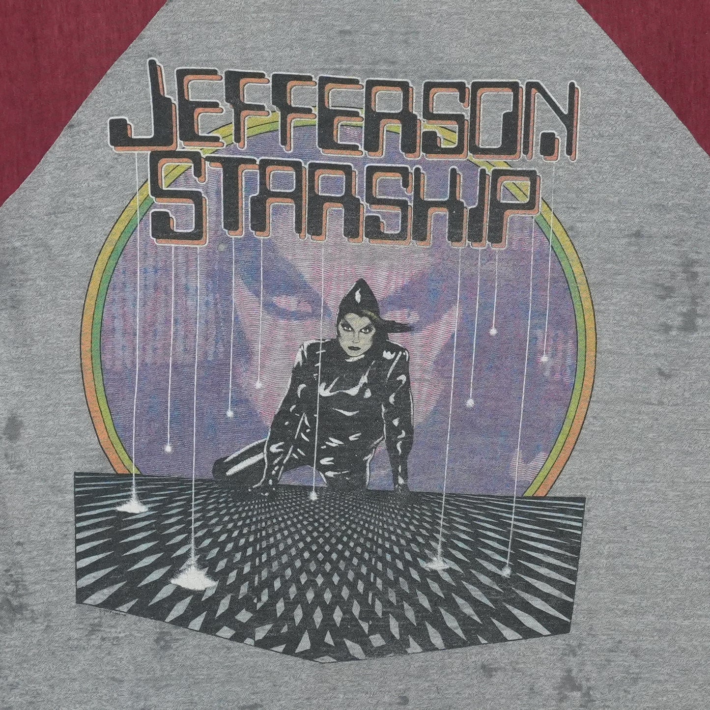 1980s Jefferson Starship Raglan Shirt Detail 2