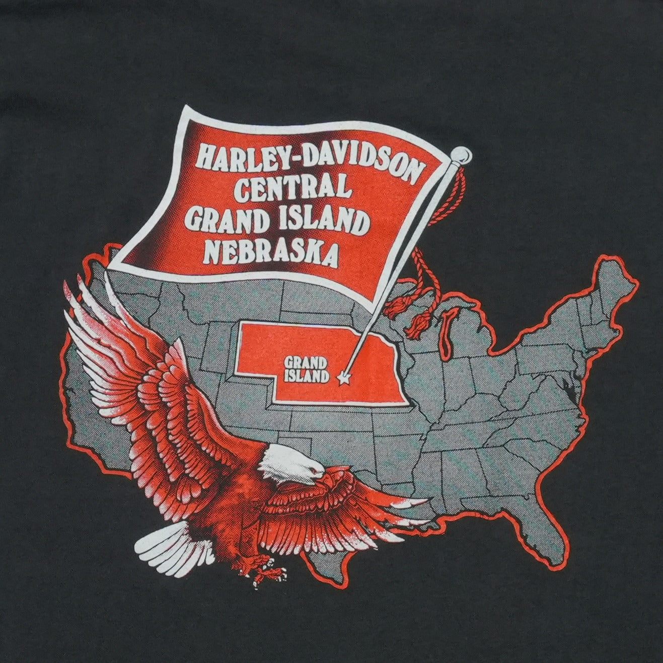 1989 Harley Davidson Motor Co Hawg 3D Emblem ShirtBack Graphic