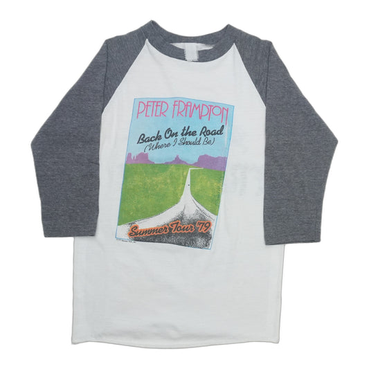 1979 Peter Frampton Back On The Road Summer Tour Raglan Shirt Front