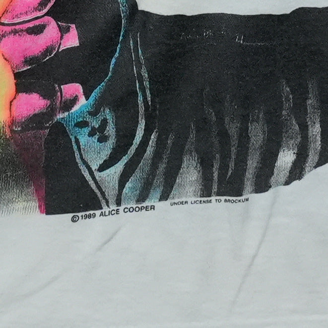 1989 Alice Cooper Half Face Skull Shirt Detail