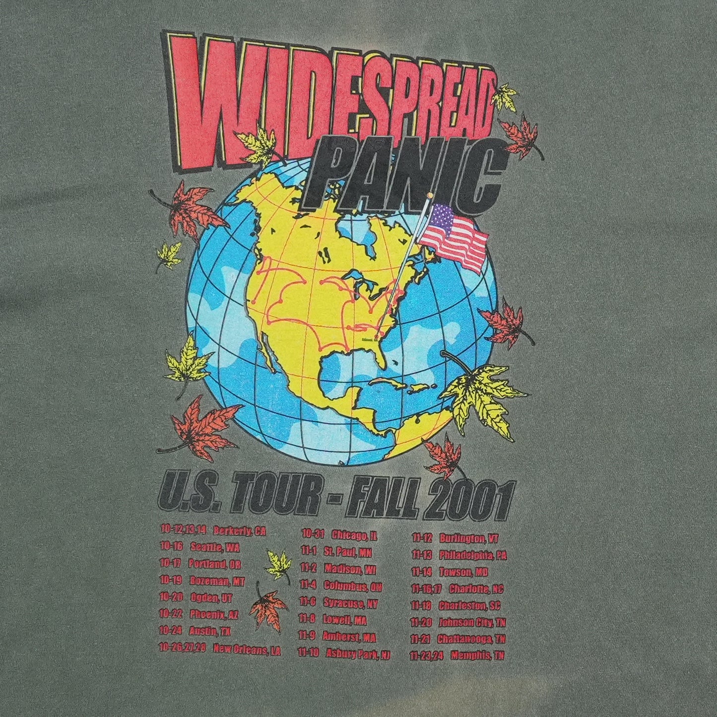 2001 Widespread Panic US Tour Long Sleeve Shirt Back Detail 1