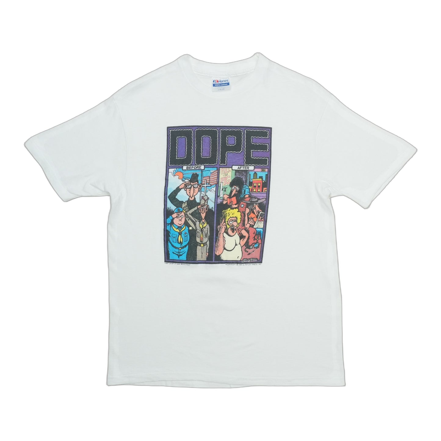 1985 Gilbert Shelton Dope Before & After Shirt Front