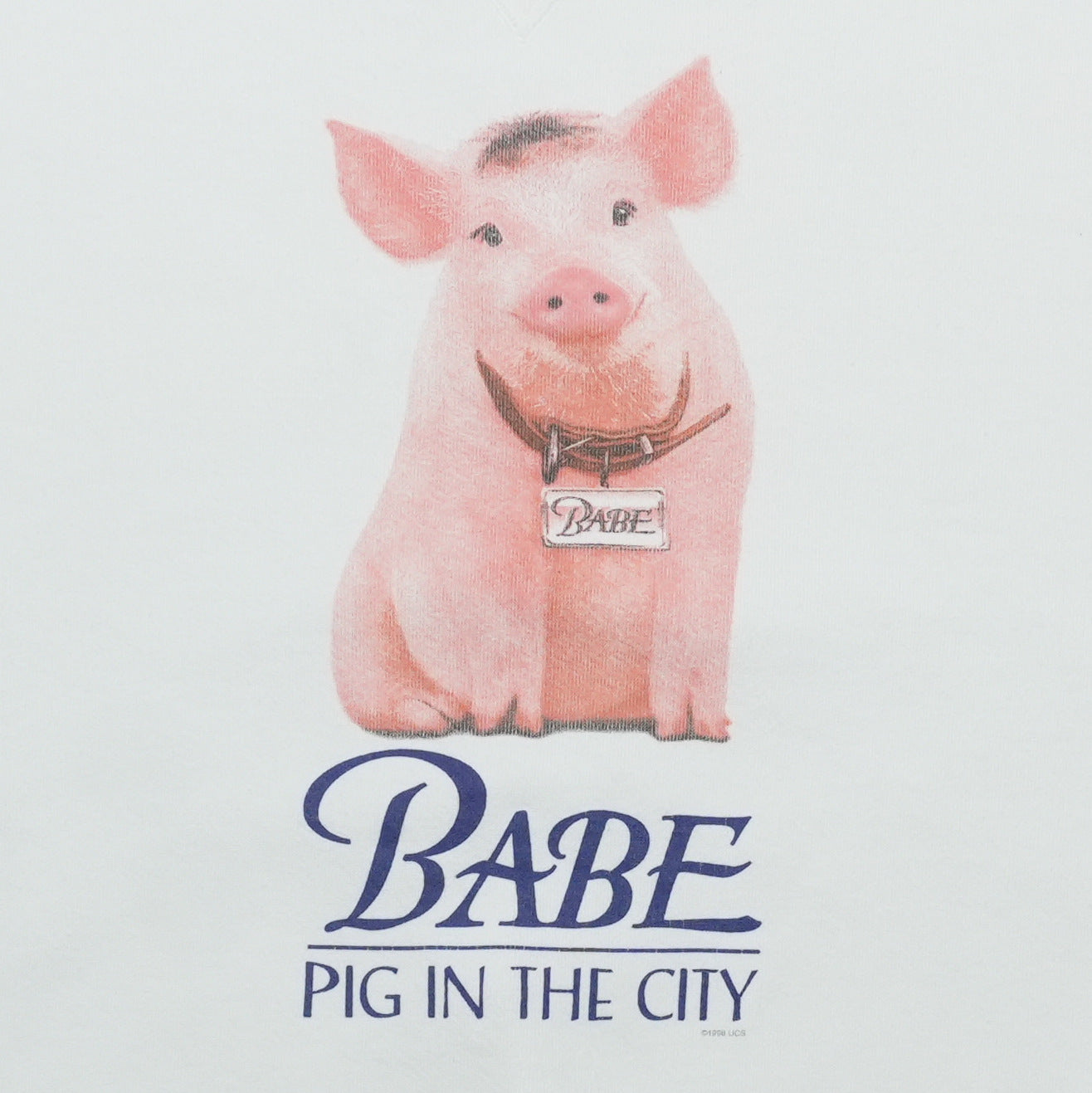 1998 Babe Pig in the City Movie Crewneck Front Detail 1