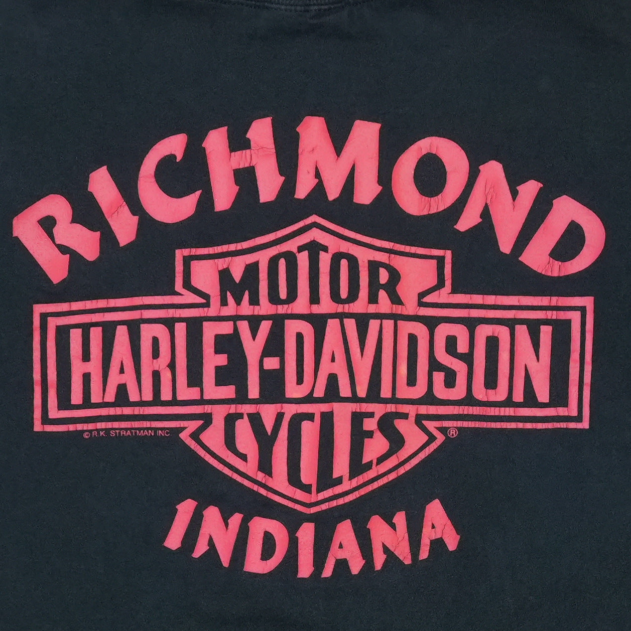 1990s Harley Davidson Richmond Indiana Shirt Back Detail 1