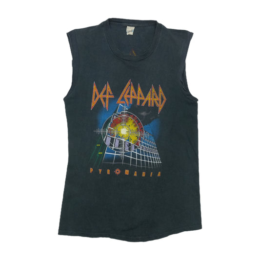 1983 Def Leppard Pyromania Rock Till You Drop Tour Sleeveless Shirt Front