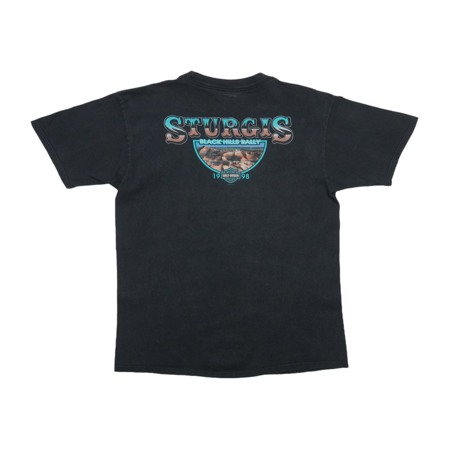 1998 Sturgis Black Hills Rally Wolf Shirt Back