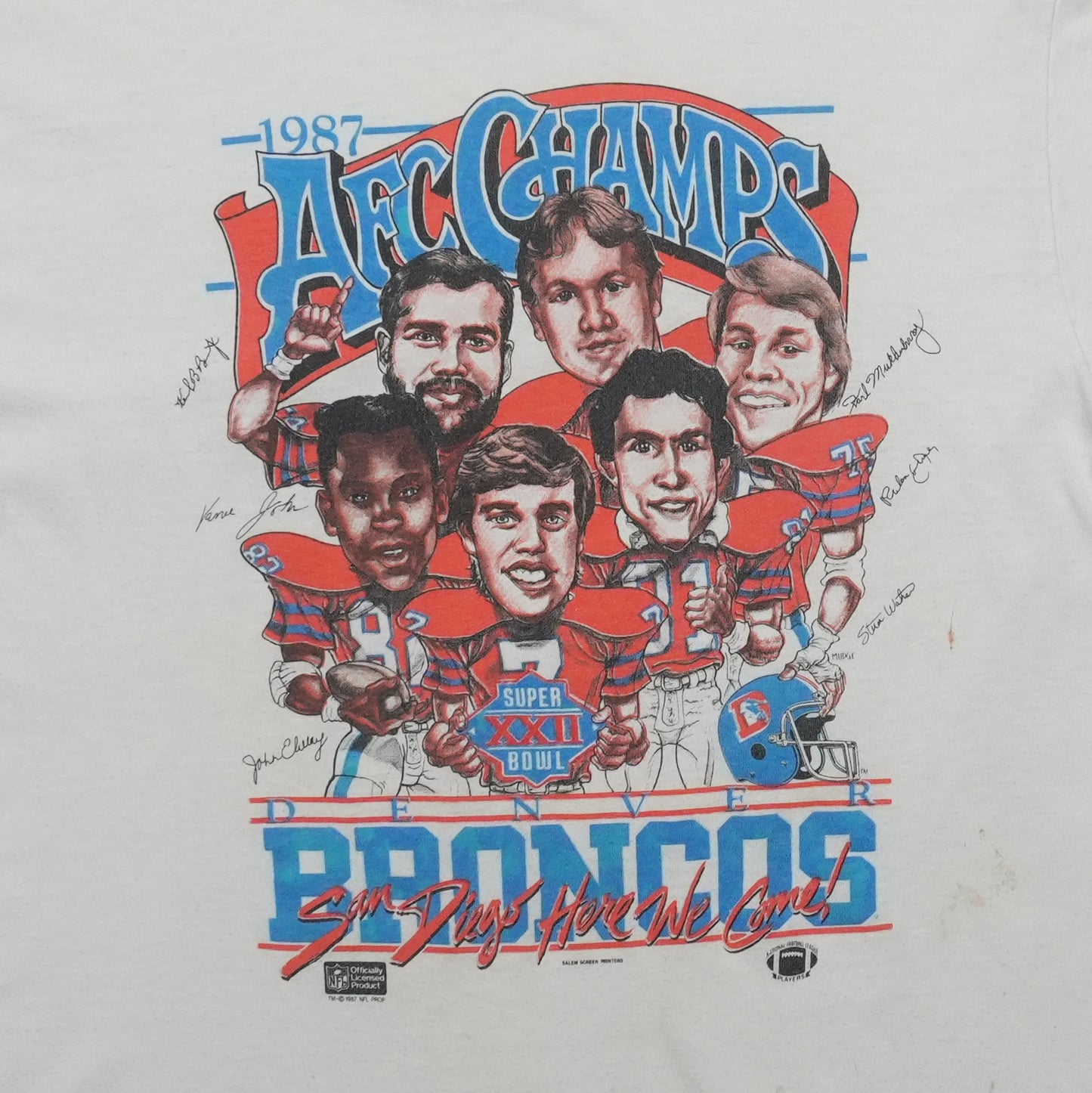 1987 Denver Broncos AFC Champs Shirt Front Graphic