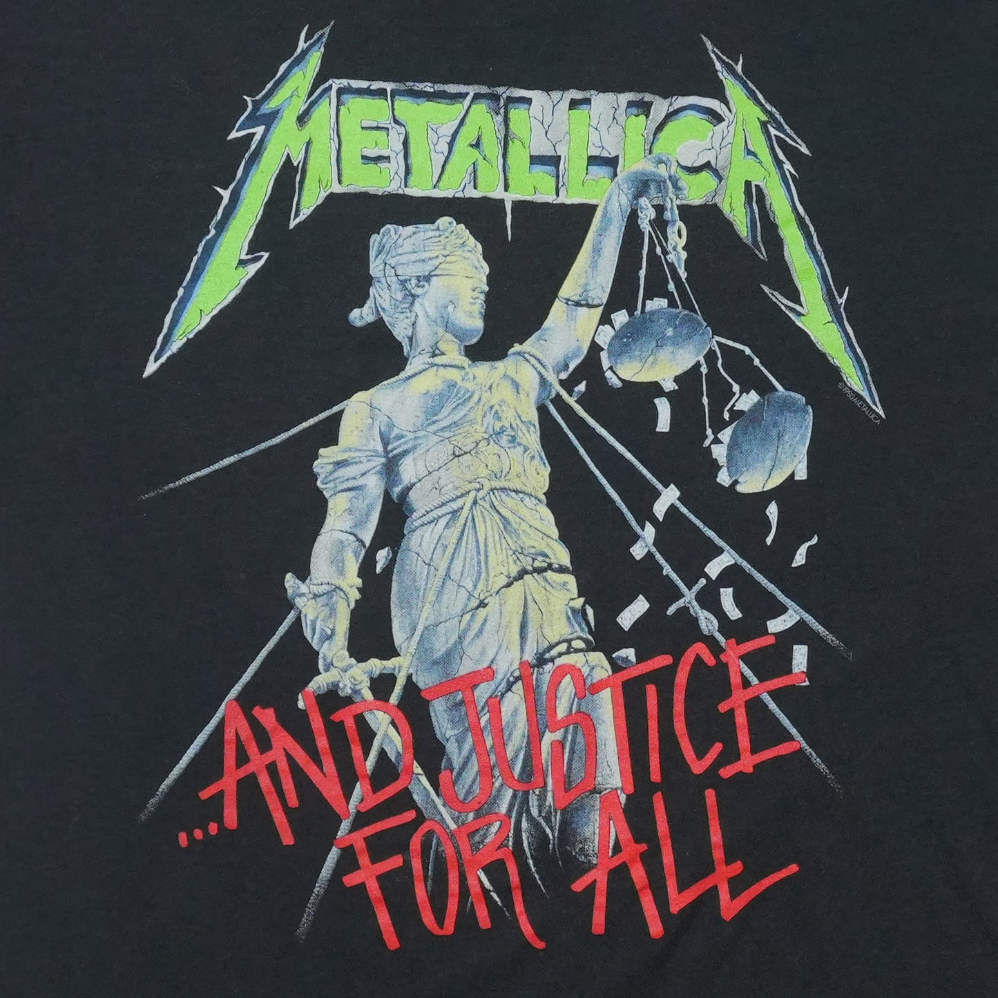 1988 Metallica And Justice For All Shirt Front Graphic