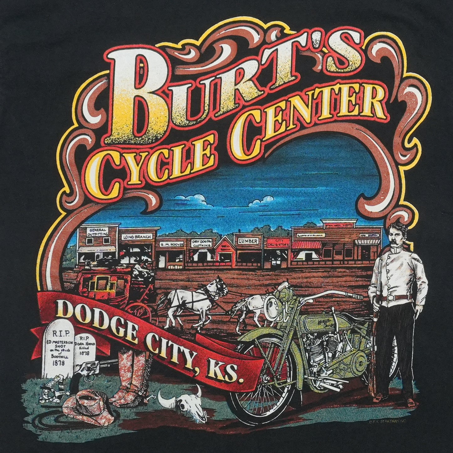 1990s Harley Davidson Dodge City Kansas Shirt Back Detail 1