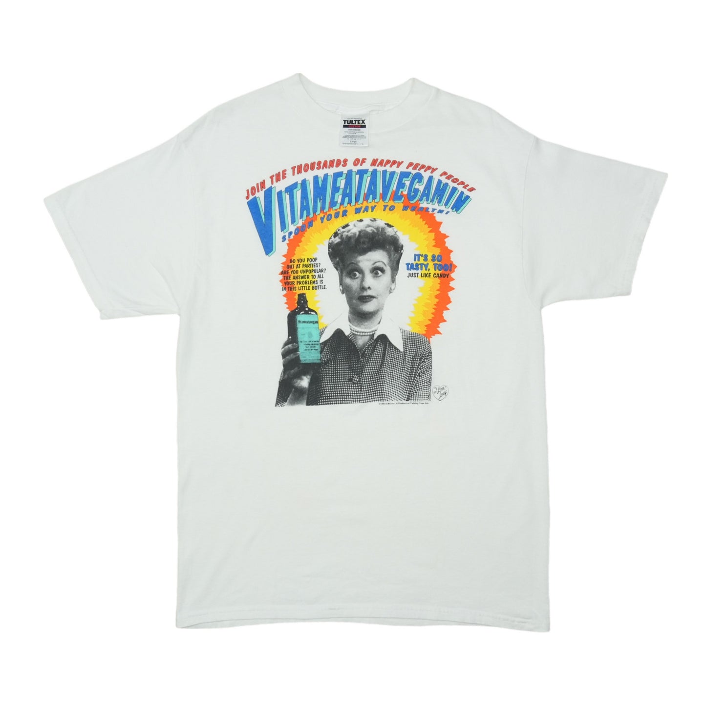 1992 I Love Lucy Vitameatavegamin Shirt Front