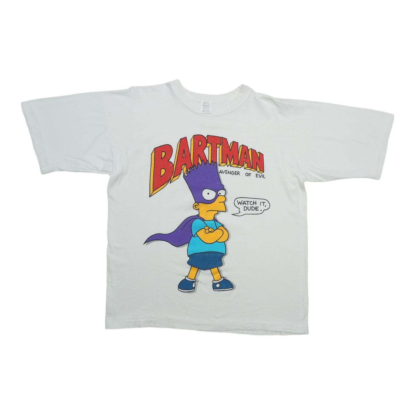 1990 The Simpsons Bartman Avenger of Evil Shirt Front