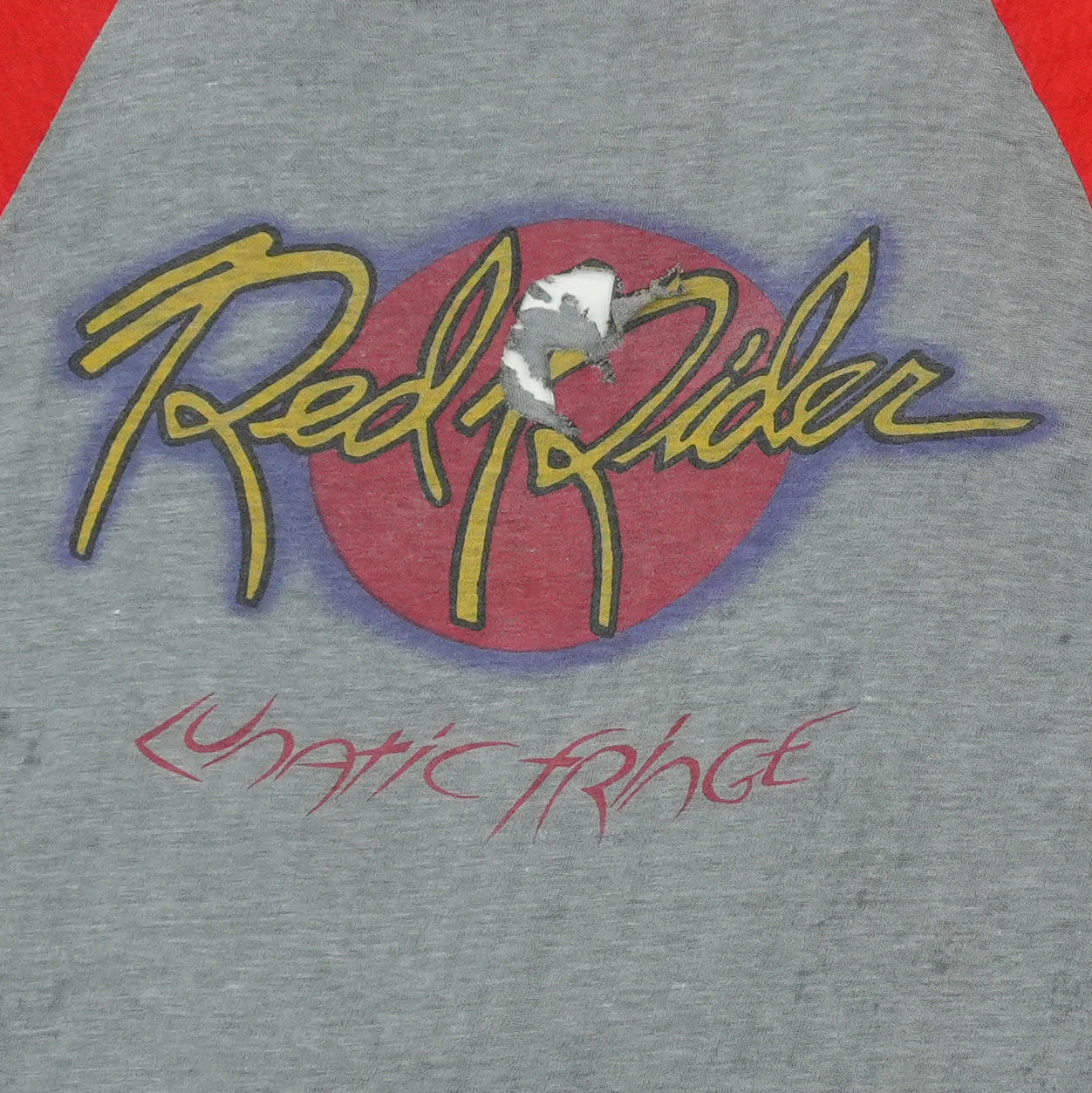 1981 Red Rider Lunatic Fringe Raglan Shirt Detail 2