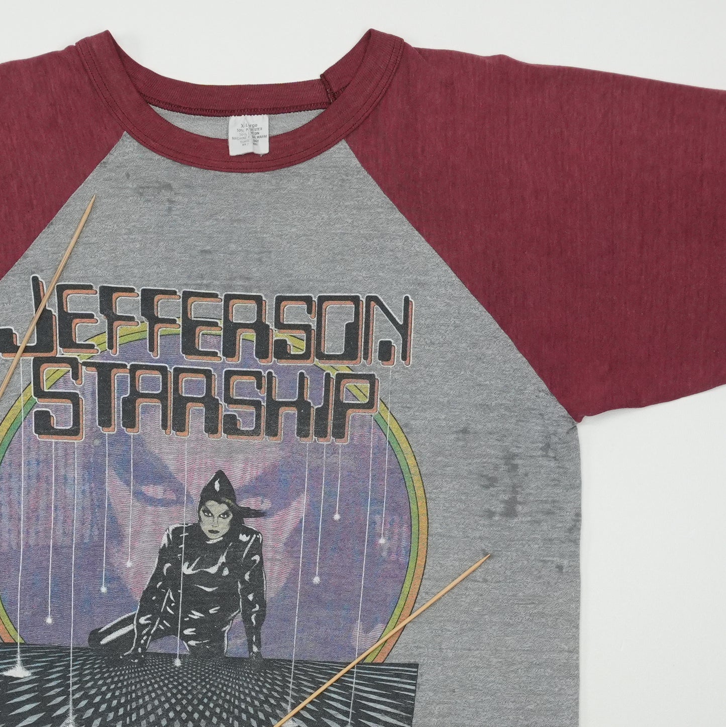 1980s Jefferson Starship Raglan Shirt Detail 4