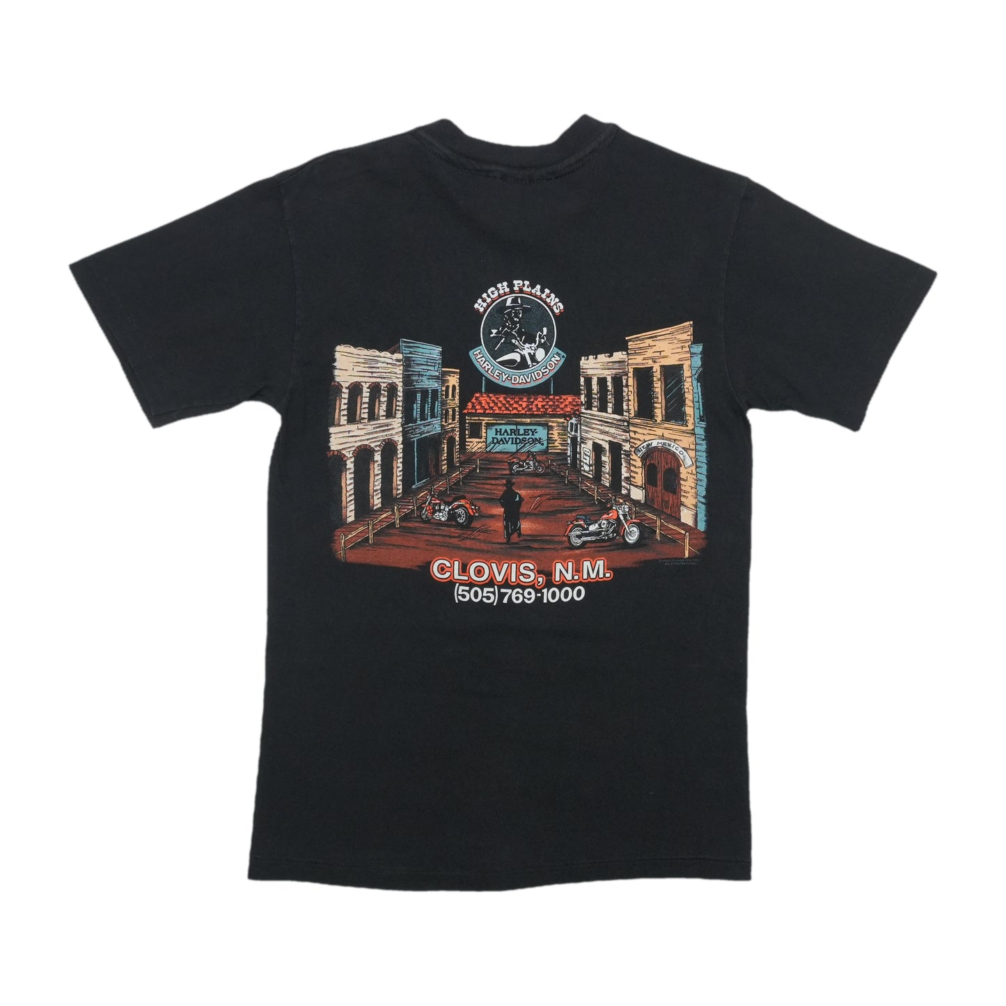 1990s Harley Davidson Clovis New Mexico Christmas Shirt Back