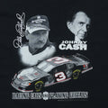 1990s Dale Earnhardt Johnny Cash Man In Black Racing Cars Playing Guitars Shirt Detail