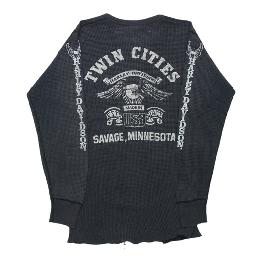2000s Harley Davidson Twin Cities Savage Minnesota Thermal Shirt Back